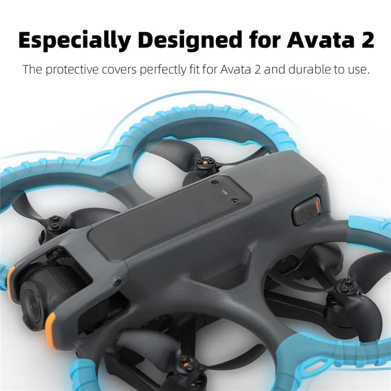 SUNNYLIFE AT2-KC820 For DJI Avata 2 2Pcs / Set Anti-collision Drone Propeller Blade Guard TPU Protection Rings - Blue