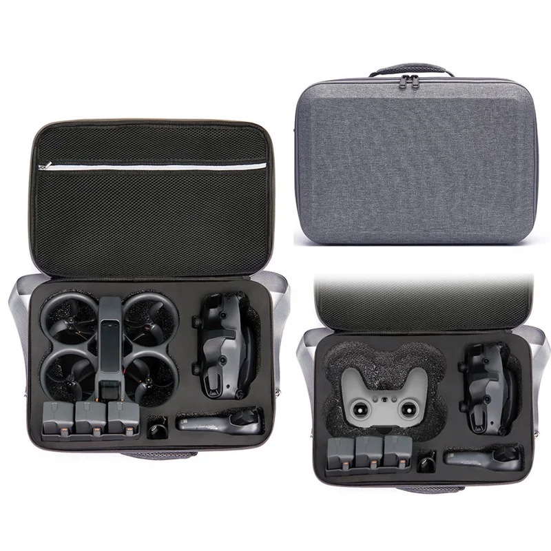 For DJI Avata 2 Handbag EVA+Cloth RC Drone Accessories Storage Bag with Shoulder Strap - Grey