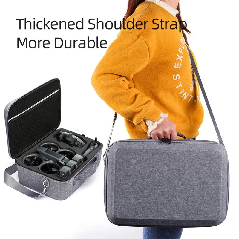 For DJI Avata 2 Handbag EVA+Cloth RC Drone Accessories Storage Bag with Shoulder Strap - Grey