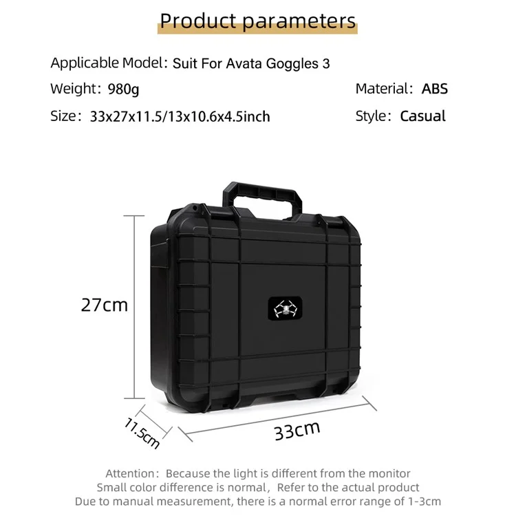 For DJI Avata 2 Sealed Suitcase Explosion-Proof Portable Storage Box with Shoulder Strap - Black