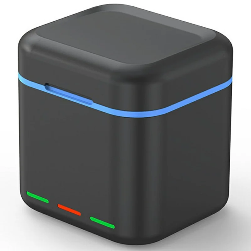 3-Channel USB Battery Charger for GoPro Hero 13 Battery Charging Case TF Card Storage Box - Black