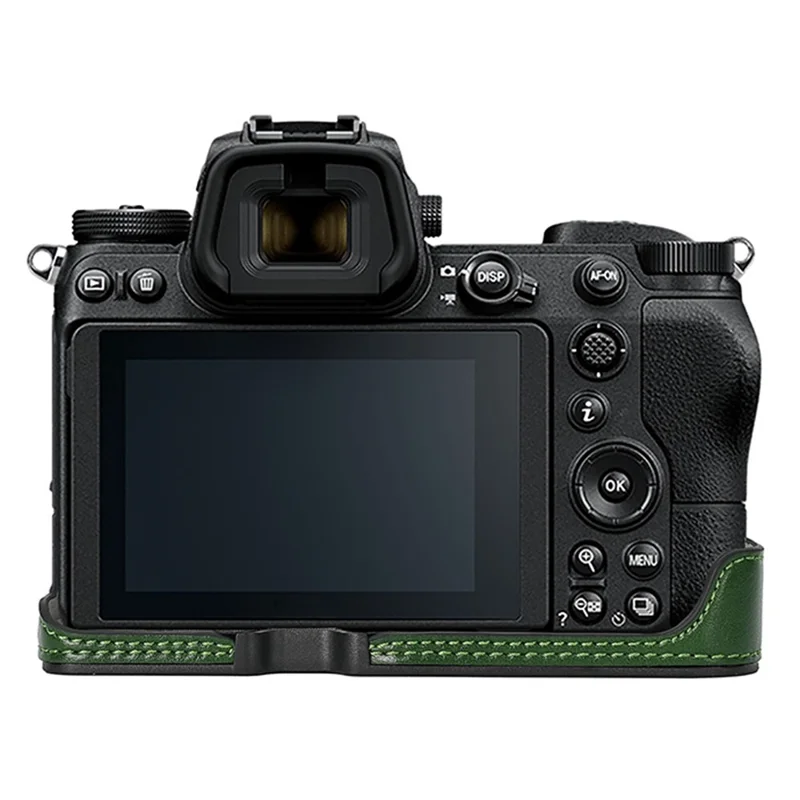 For Nikon Z 6 / Z 6 II Textured Leather Camera Bag Bottom Case Easy to Replace Battery - Green