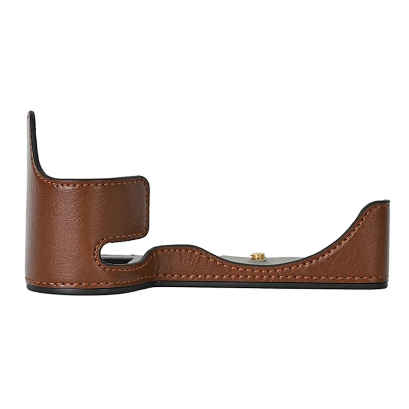 For Nikon Z 6 / Z 6 II Textured Leather Camera Bag Bottom Case Easy to Replace Battery - Coffee