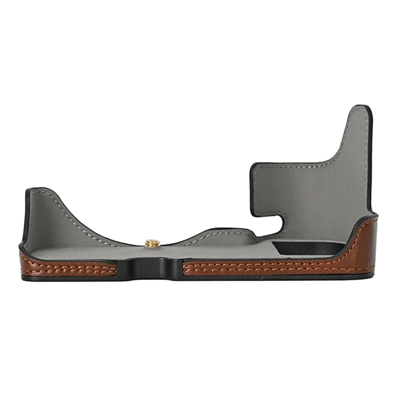 For Nikon Z 6 / Z 6 II Textured Leather Camera Bag Bottom Case Easy to Replace Battery - Coffee