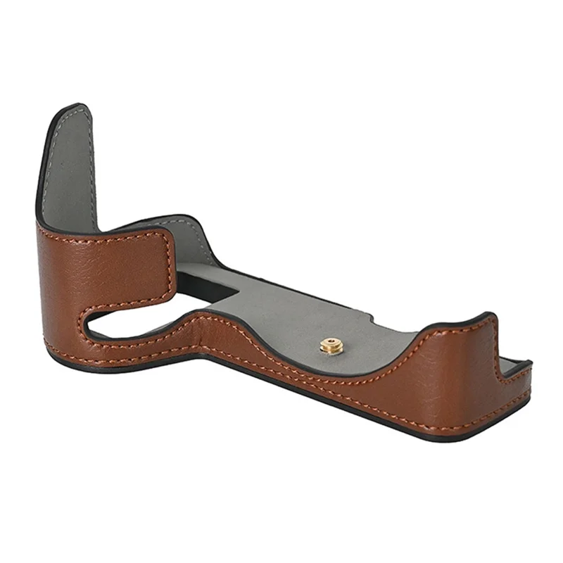 For Nikon Z 6 / Z 6 II Textured Leather Camera Bag Bottom Case Easy to Replace Battery - Coffee