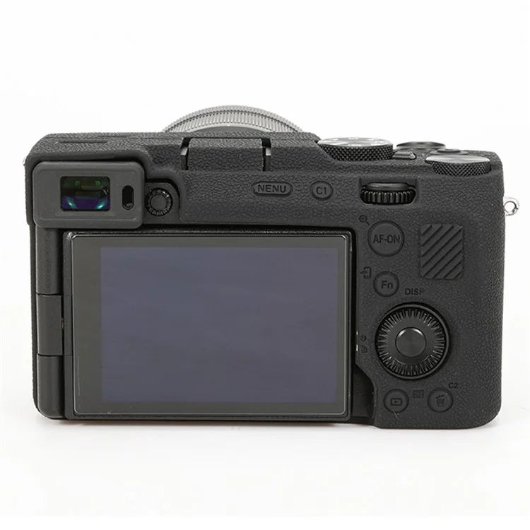 Para Sony A7C II / A7CR Textured Case Anti-Scratch Silicone Cover Camera Sleeve - Negro