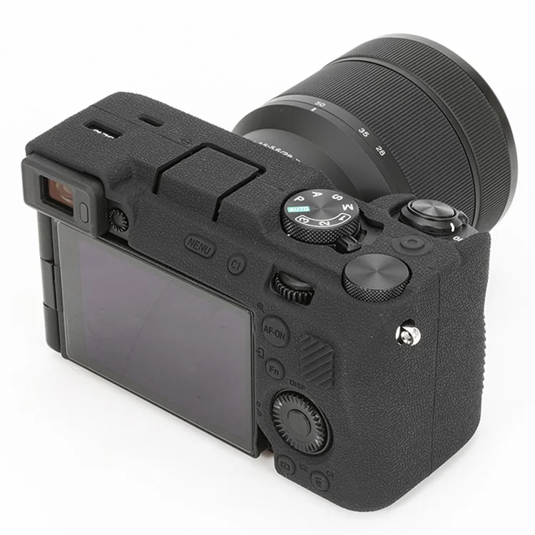 Para Sony A7C II / A7CR Textured Case Anti-Scratch Silicone Cover Camera Sleeve - Negro