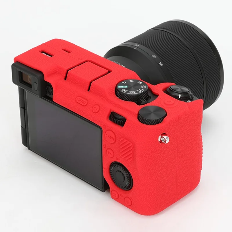 For Sony A7C II / A7CR Textured Case Anti-Scratch Silicone Cover Camera Sleeve - Red