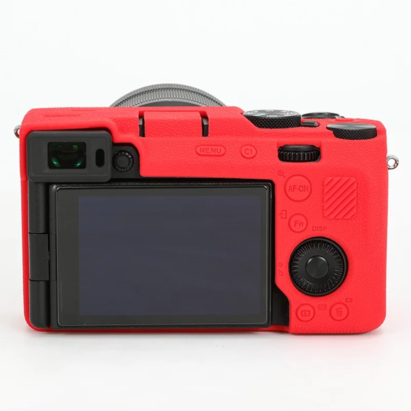 For Sony A7C II / A7CR Textured Case Anti-Scratch Silicone Cover Camera Sleeve - Red