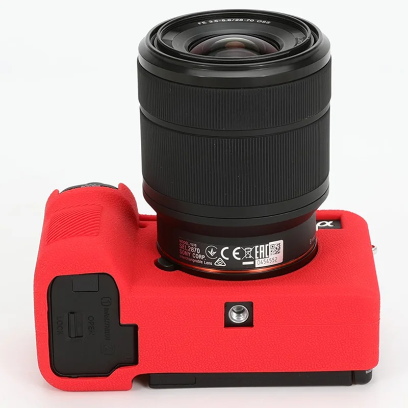 For Sony A7C II / A7CR Textured Case Anti-Scratch Silicone Cover Camera Sleeve - Red
