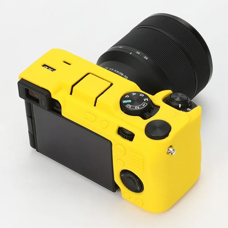 For Sony A7C II / A7CR Textured Case Anti-Scratch Silicone Cover Camera Sleeve - Yellow