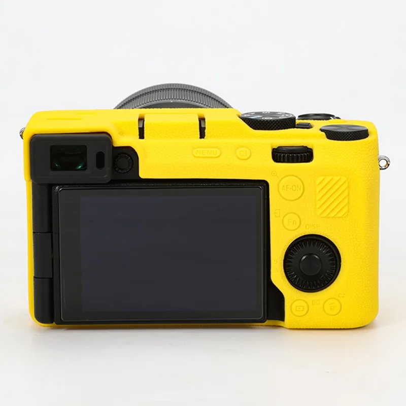 For Sony A7C II / A7CR Textured Case Anti-Scratch Silicone Cover Camera Sleeve - Yellow