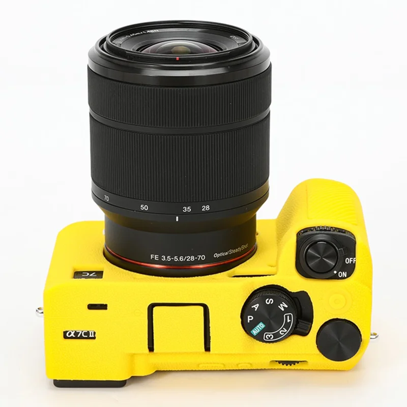 For Sony A7C II / A7CR Textured Case Anti-Scratch Silicone Cover Camera Sleeve - Yellow
