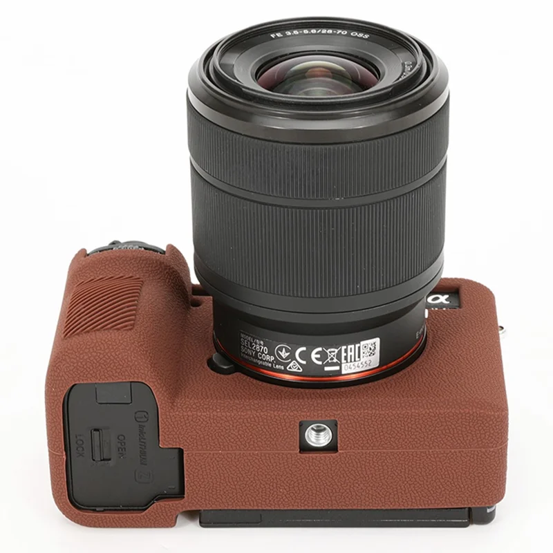 For Sony A7C II / A7CR Textured Case Anti-Scratch Silicone Cover Camera Sleeve - Coffee