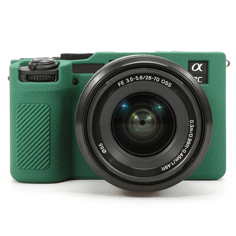 Para Sony A7C II / A7CR Capa Texturizada Anti-Arranhões Capa de Silicone Capa de Câmera - Verde