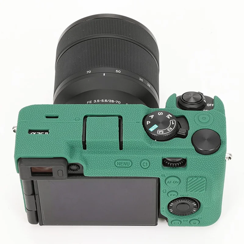 Para Sony A7C II / A7CR Capa Texturizada Anti-Arranhões Capa de Silicone Capa de Câmera - Verde