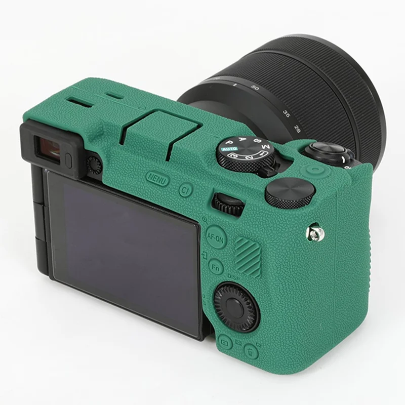 Para Sony A7C II / A7CR Capa Texturizada Anti-Arranhões Capa de Silicone Capa de Câmera - Verde