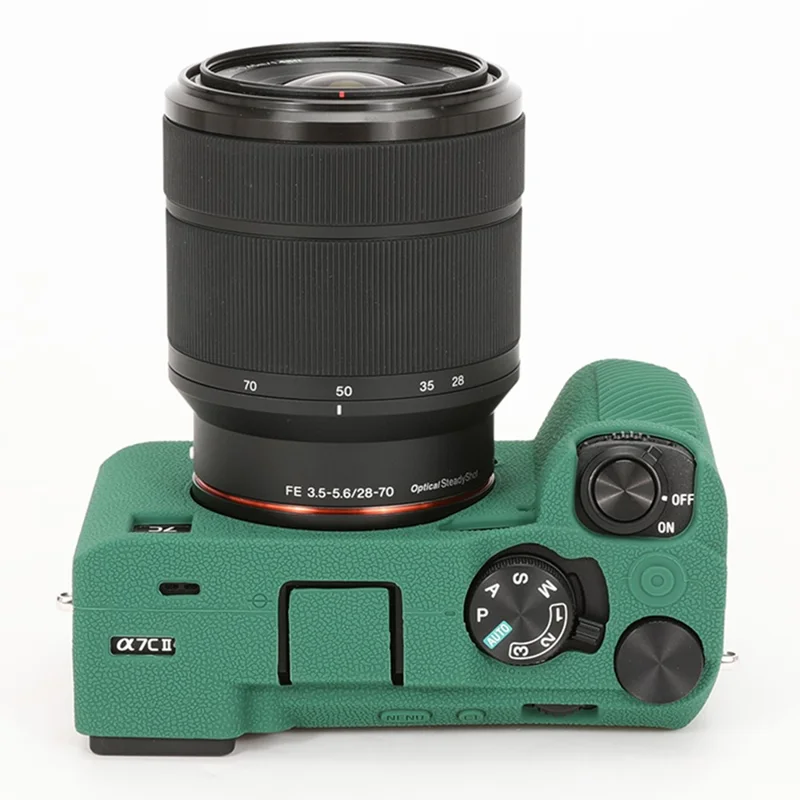 Para Sony A7C II / A7CR Capa Texturizada Anti-Arranhões Capa de Silicone Capa de Câmera - Verde