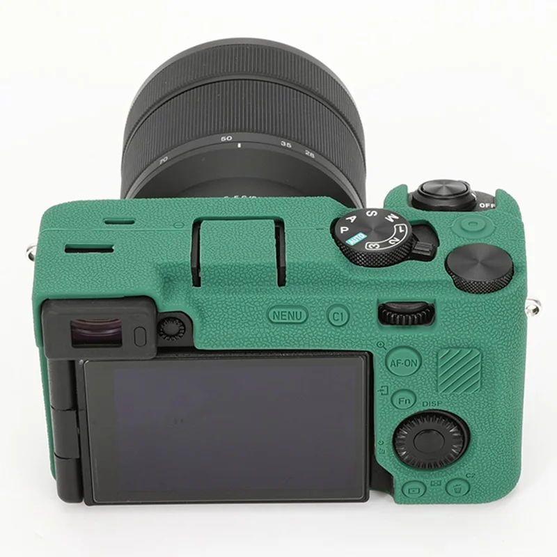Para Sony A7C II / A7CR Capa Texturizada Anti-Arranhões Capa de Silicone Capa de Câmera - Verde