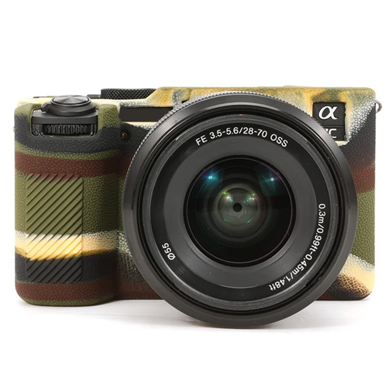 For Sony A7C II / A7CR Textured Case Anti-Scratch Silicone Cover Camera Sleeve - Camouflage