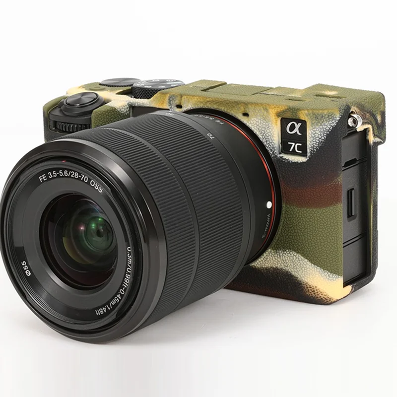 For Sony A7C II / A7CR Textured Case Anti-Scratch Silicone Cover Camera Sleeve - Camouflage
