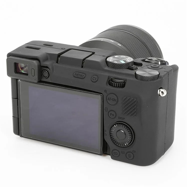 Funda protectora de silicona brillante para Sony A7C II / A7CR, resistente a caídas - Negro
