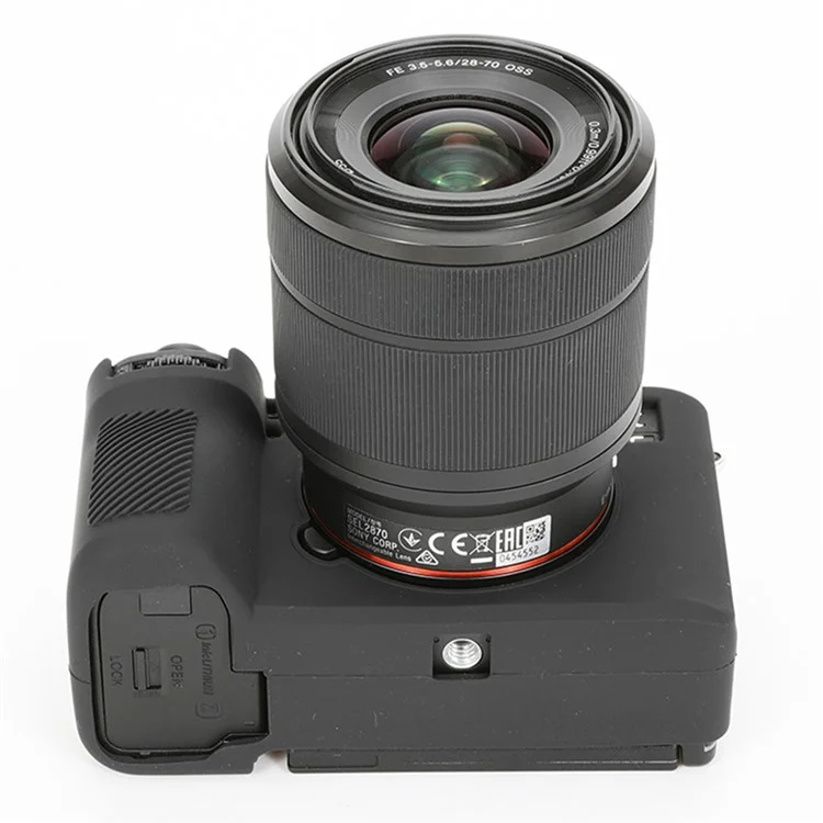 Funda protectora de silicona brillante para Sony A7C II / A7CR, resistente a caídas - Negro
