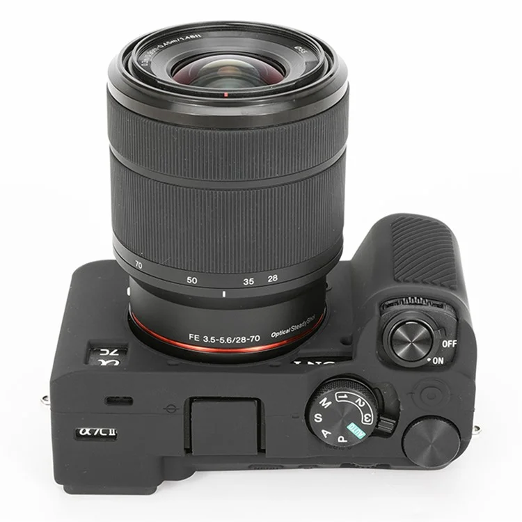 Funda protectora de silicona brillante para Sony A7C II / A7CR, resistente a caídas - Negro
