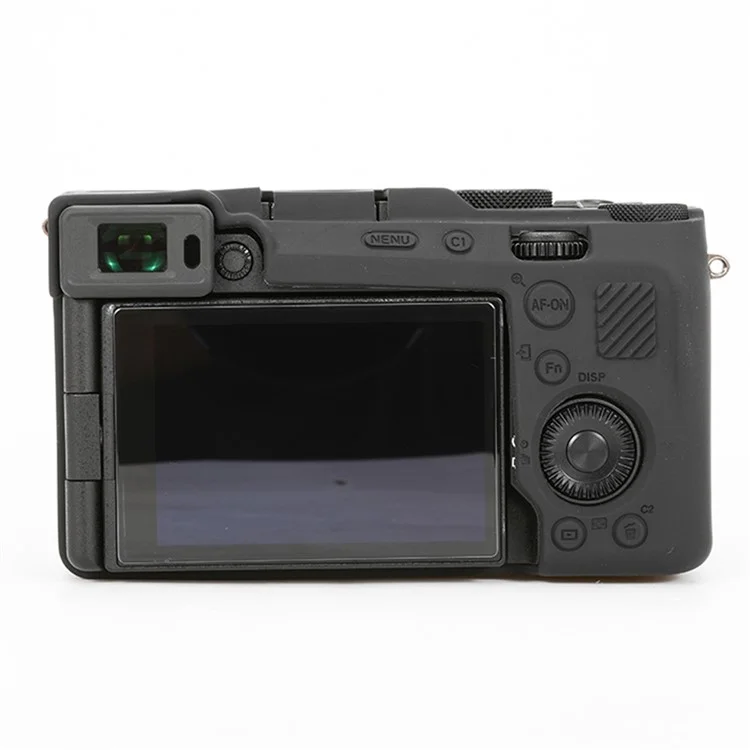 Funda protectora de silicona brillante para Sony A7C II / A7CR, resistente a caídas - Negro