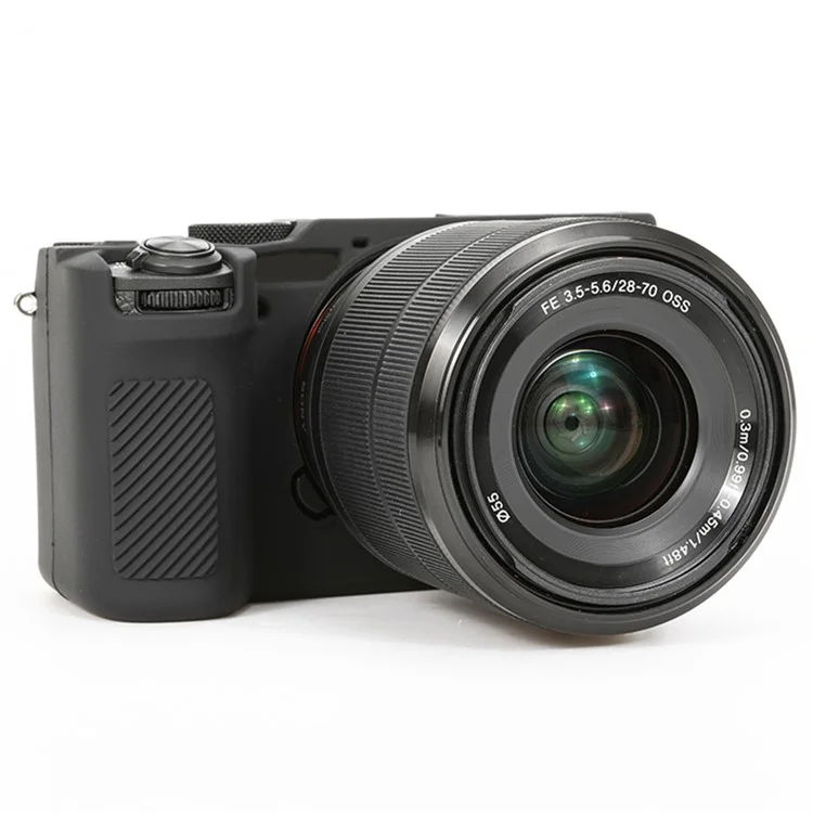 Funda protectora de silicona brillante para Sony A7C II / A7CR, resistente a caídas - Negro