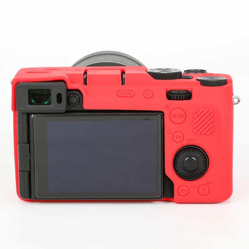 For Sony A7C II / A7CR Anti-Drop Camera Cover Glossy Silicone Protective Case - Red