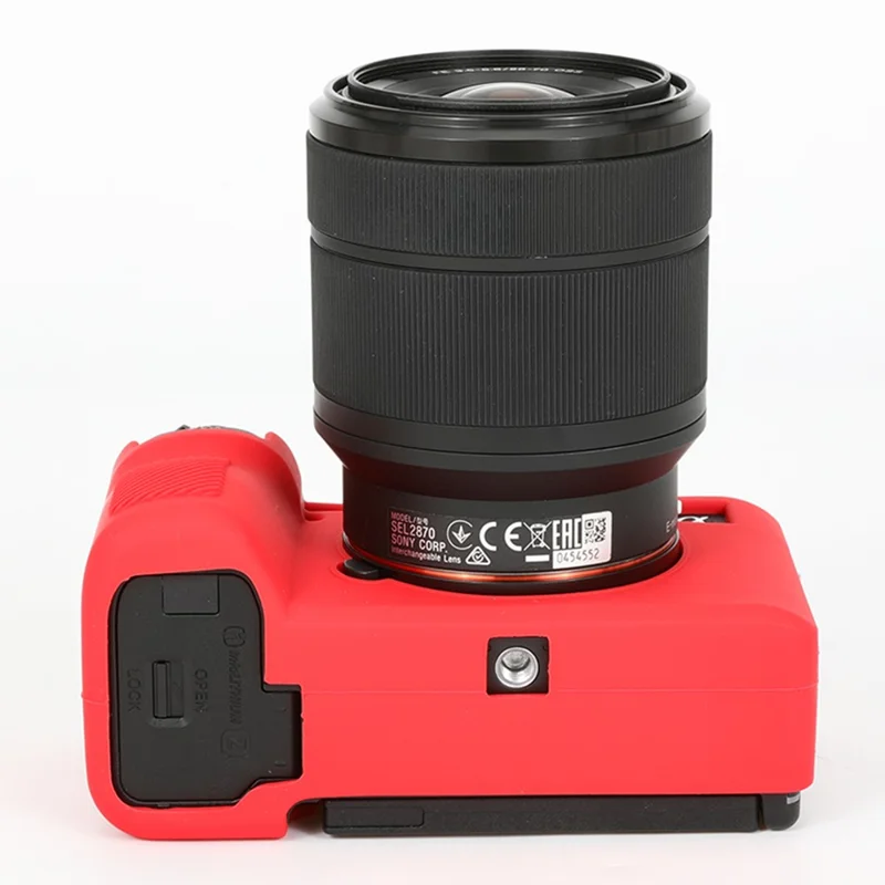 For Sony A7C II / A7CR Anti-Drop Camera Cover Glossy Silicone Protective Case - Red