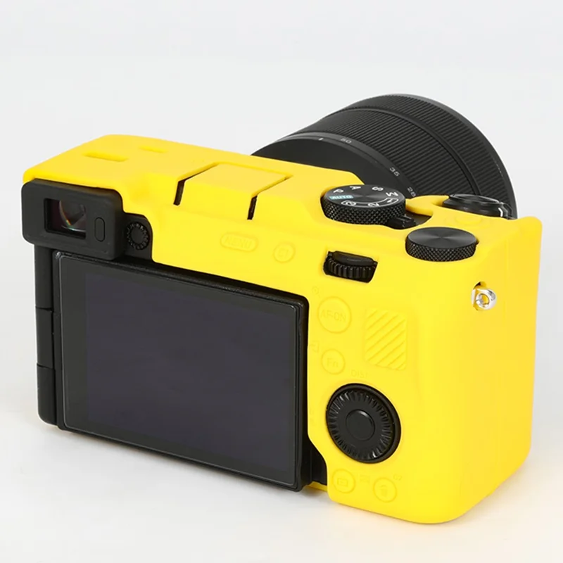 Étui de protection en silicone brillant anti-chute pour Sony A7C II / A7CR - Jaune