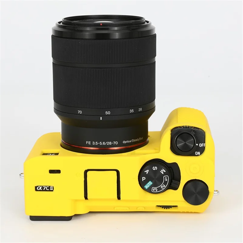 Étui de protection en silicone brillant anti-chute pour Sony A7C II / A7CR - Jaune