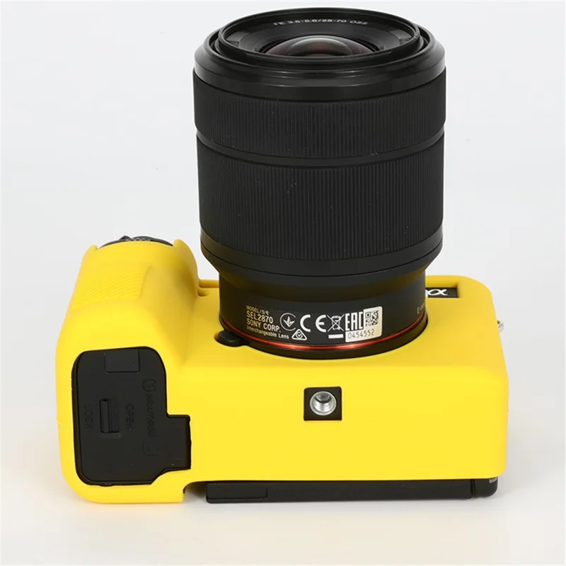 Étui de protection en silicone brillant anti-chute pour Sony A7C II / A7CR - Jaune