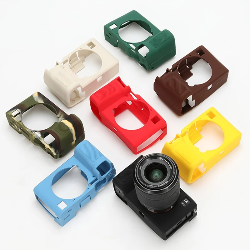 Étui de protection en silicone brillant anti-chute pour Sony A7C II / A7CR - Jaune