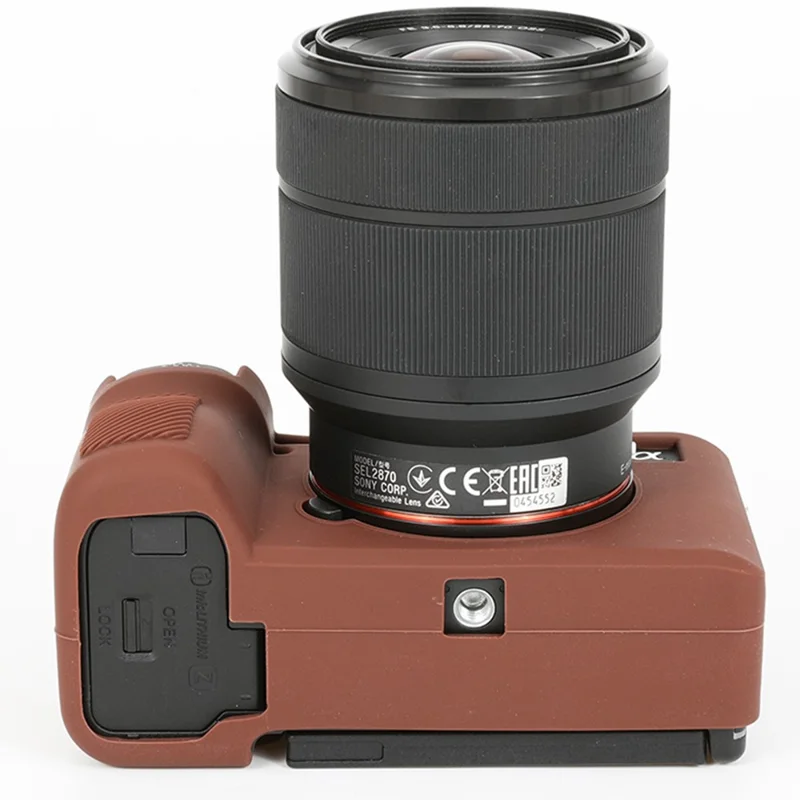 Capa de Proteção Silicone Brilhante Anti-Queda para Sony A7C II / A7CR - Café