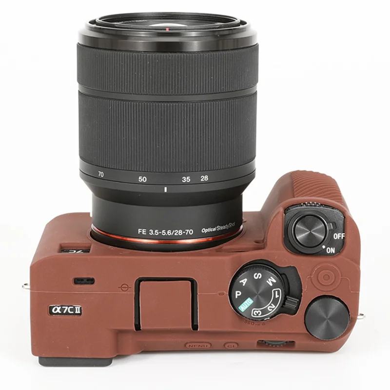 Capa de Proteção Silicone Brilhante Anti-Queda para Sony A7C II / A7CR - Café