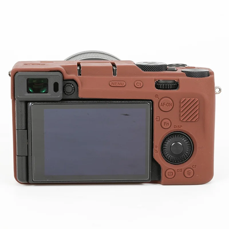 Capa de Proteção Silicone Brilhante Anti-Queda para Sony A7C II / A7CR - Café