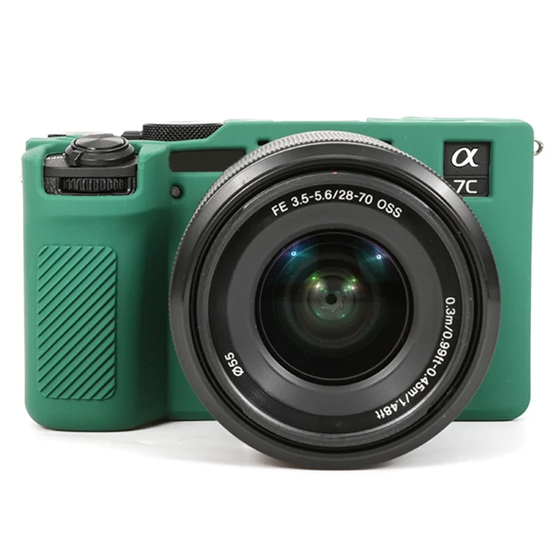 For Sony A7C II / A7CR Anti-Drop Camera Cover Glossy Silicone Protective Case - Green