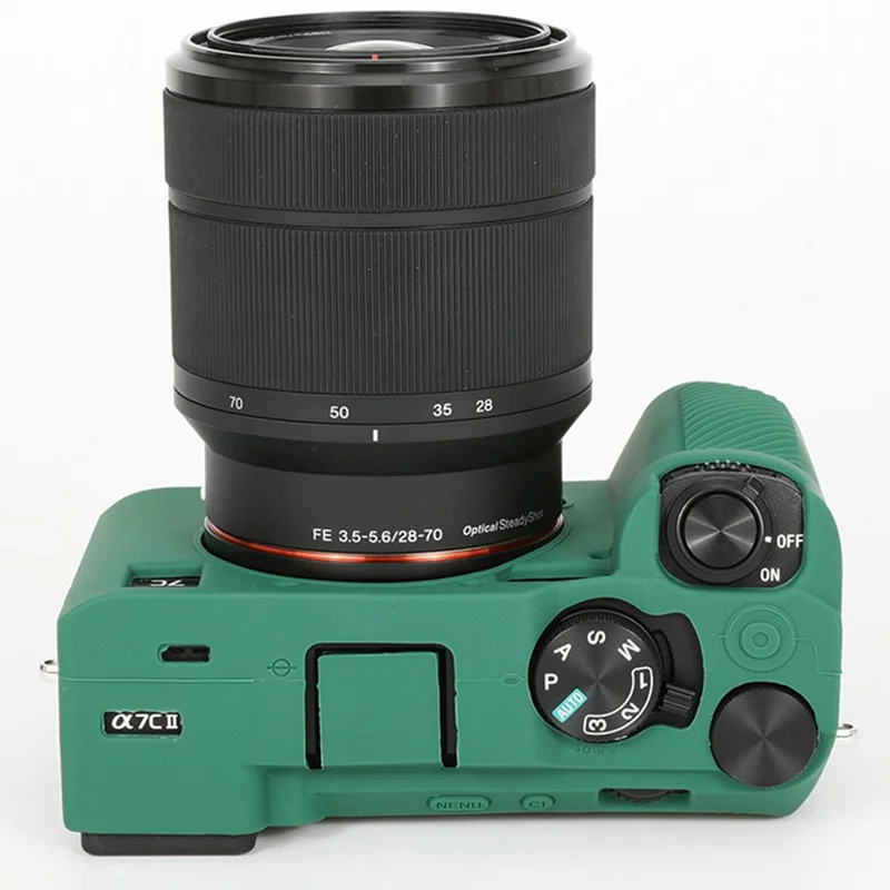 For Sony A7C II / A7CR Anti-Drop Camera Cover Glossy Silicone Protective Case - Green