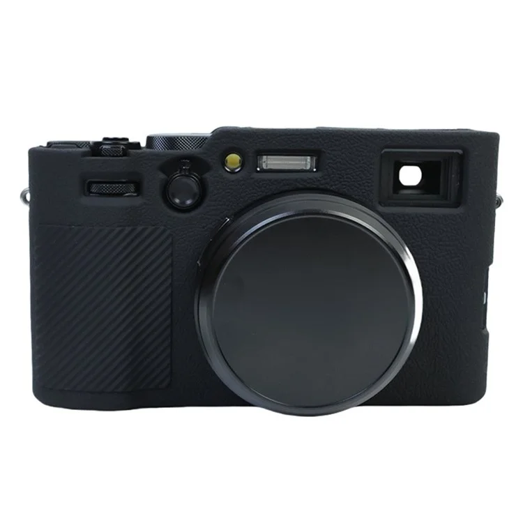 Для Fujifilm X100VI Мягкий силиконовый чехол Litchi Texture Camera Protective Sleeve - Черный