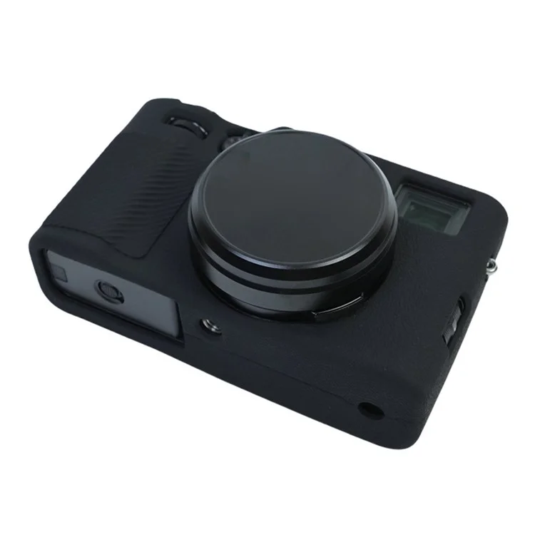 Для Fujifilm X100VI Мягкий силиконовый чехол Litchi Texture Camera Protective Sleeve - Черный