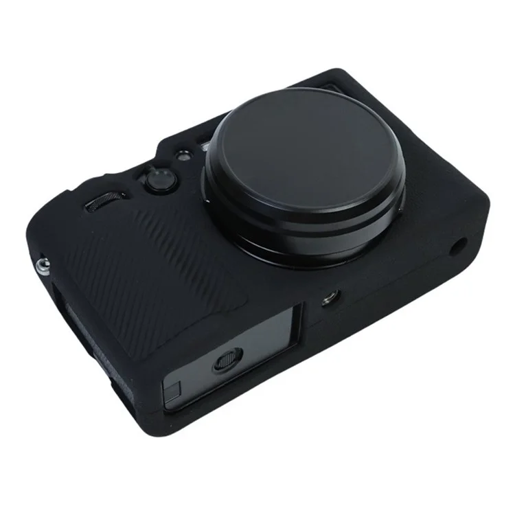 Для Fujifilm X100VI Мягкий силиконовый чехол Litchi Texture Camera Protective Sleeve - Черный