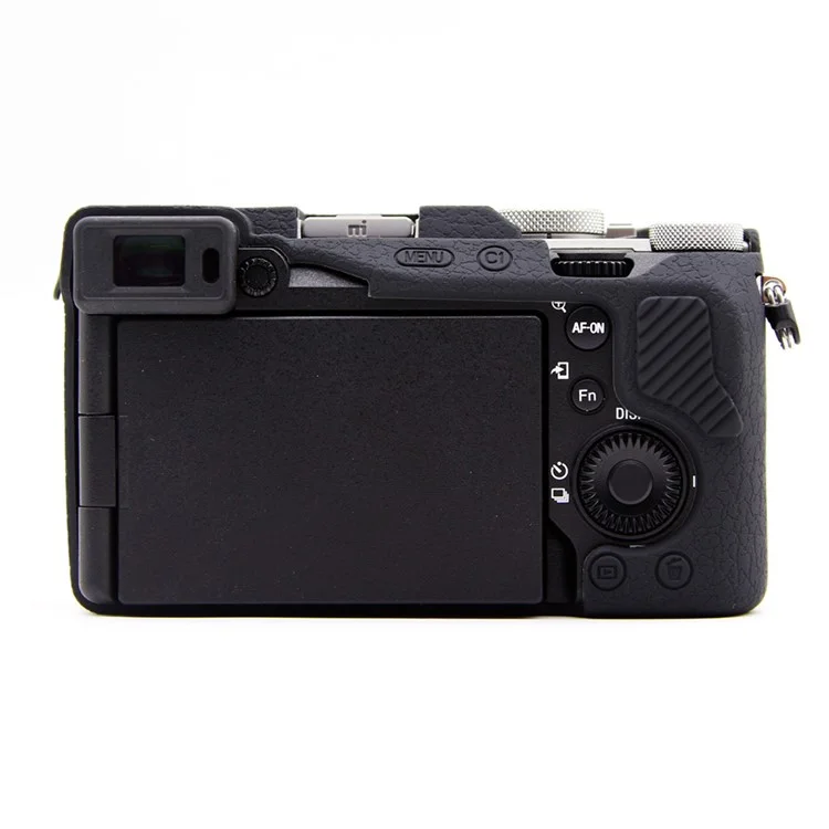 Para Sony A7CR / A7C II Funda Protectora de Silicona Textura de Lichí Anticolisión - Negro