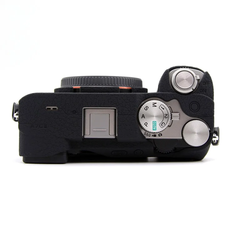 Para Sony A7CR / A7C II Funda Protectora de Silicona Textura de Lichí Anticolisión - Negro