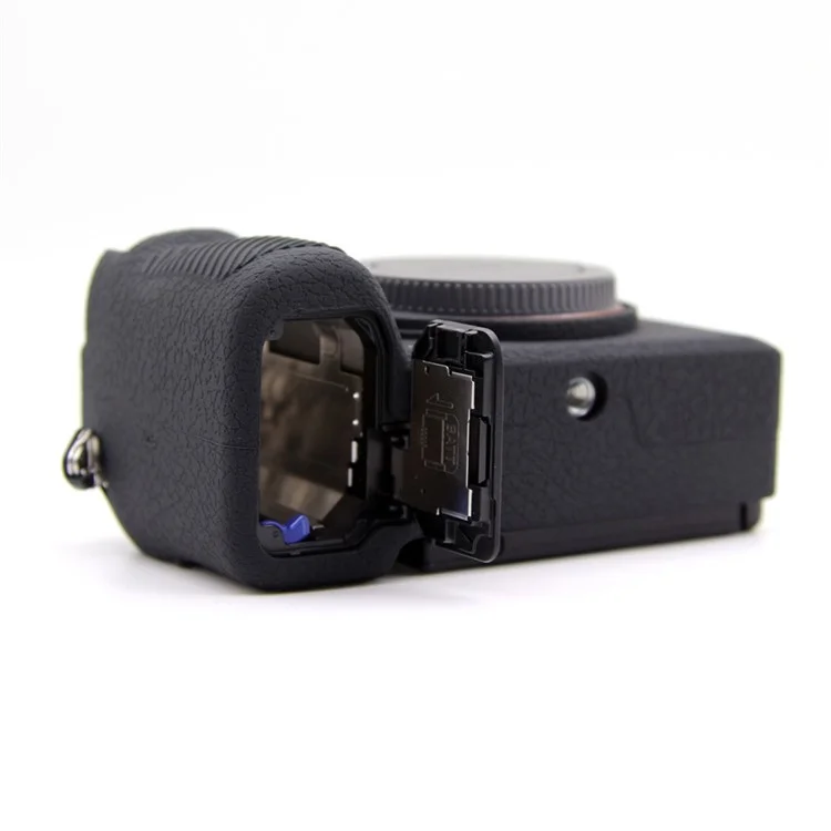 Para Sony A7CR / A7C II Funda Protectora de Silicona Textura de Lichí Anticolisión - Negro