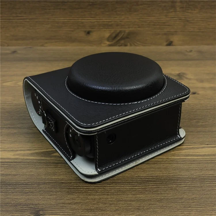 Bolsa de Transporte para Câmera Fujifilm Instax Mini 99, Bolsa Protetora de Couro com Alça Ajustável - Preta