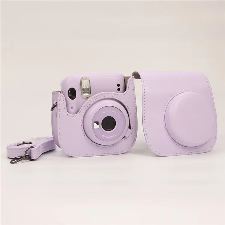 Sofortkamera-Tasche für Fujifilm Instax Mini 12 / Mini 11 / Mini 9 / Mini 8 Retro Ledertasche mit Schultergurt - Braun