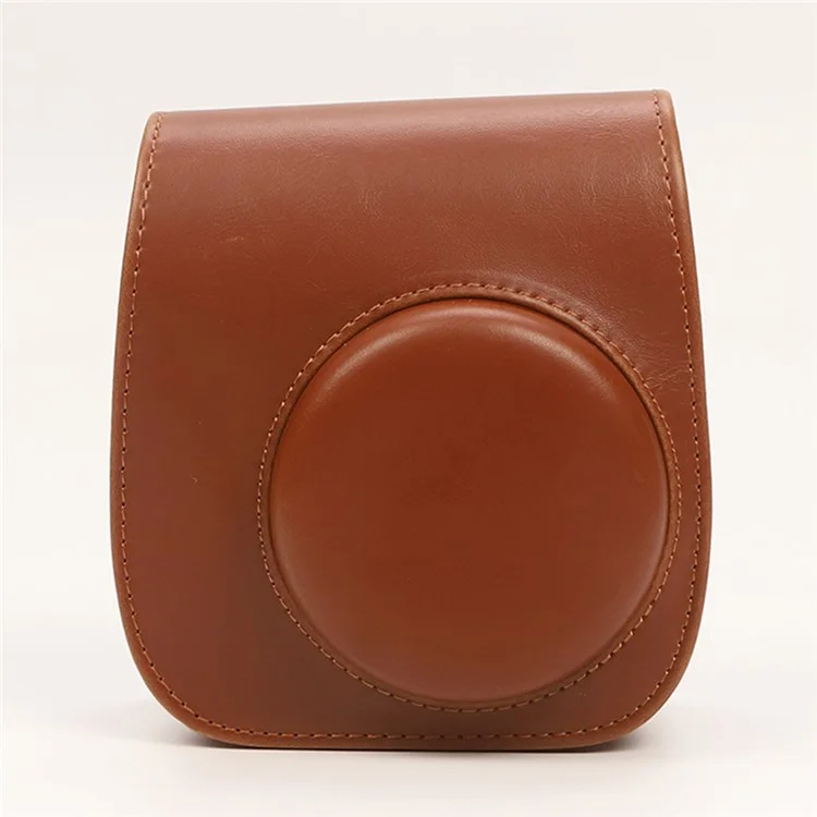Sofortkamera-Tasche für Fujifilm Instax Mini 12 / Mini 11 / Mini 9 / Mini 8 Retro Ledertasche mit Schultergurt - Braun
